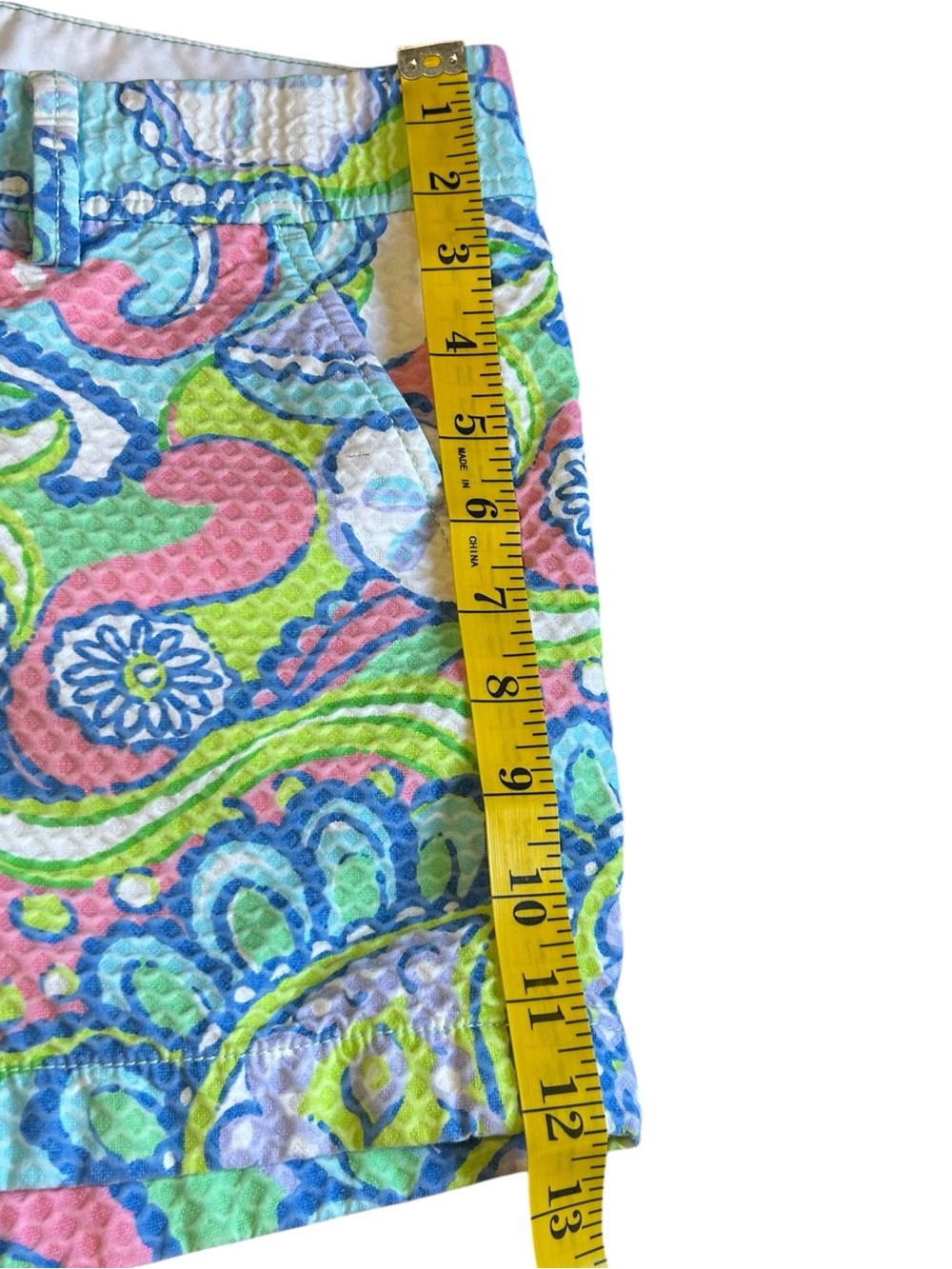 Lilly Pulitzer Callahan Shorts Womens 6 Conch Republic Paisley Seersucker - Picture 6 of 10